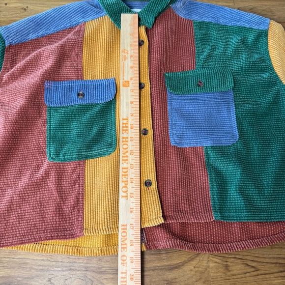 BDG Urban Outfitters Corduroy Jacket Shirt Women’s Small Multicolor Block - Picture 5 of 9